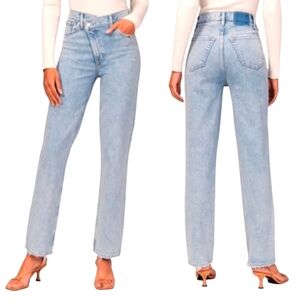 Abercrombie & Fitch '90s Straight Ultra High Rise Jean Criss Cross Waist 25 0